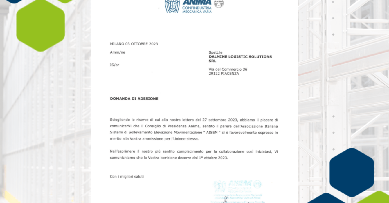 Dalmine Logistic Solutions nell'Associazione AISEM, ANIMA, CISI e FEM